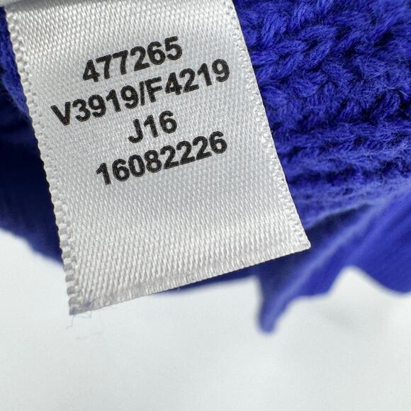 Lands End Sweater Womens XLp Petite XL Royal Blue Cable Knit Pullover Coastal - Picture 6 of 7